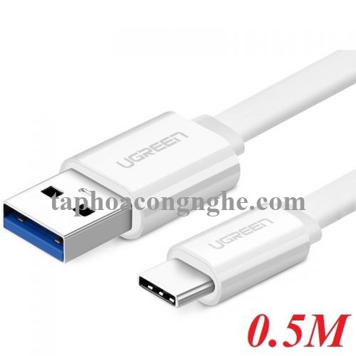 Ugreen 10691 0.5M màu Trắng Cáp USB TypeC sang USB 3.0 cáp dẹt US172 30010691